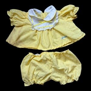 Vintage Cabbage Patch Kids Yellow Polka Dot Outfit Doll Clothes